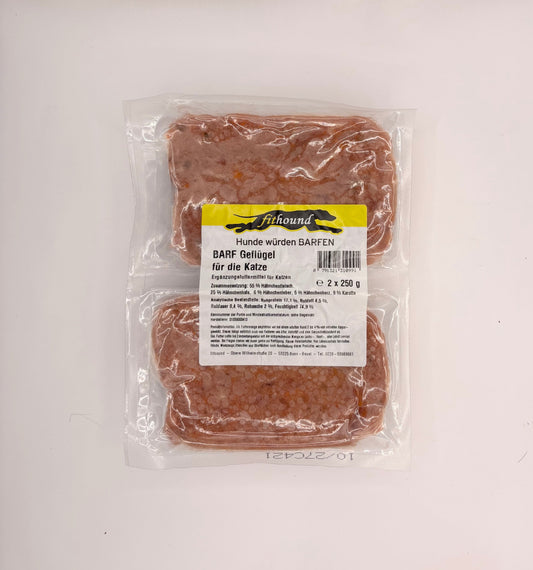BARF Geflügel für Katzen 2 x 250g