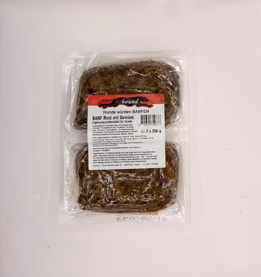 BARF Rind mit Gemüse 2 x 250 g