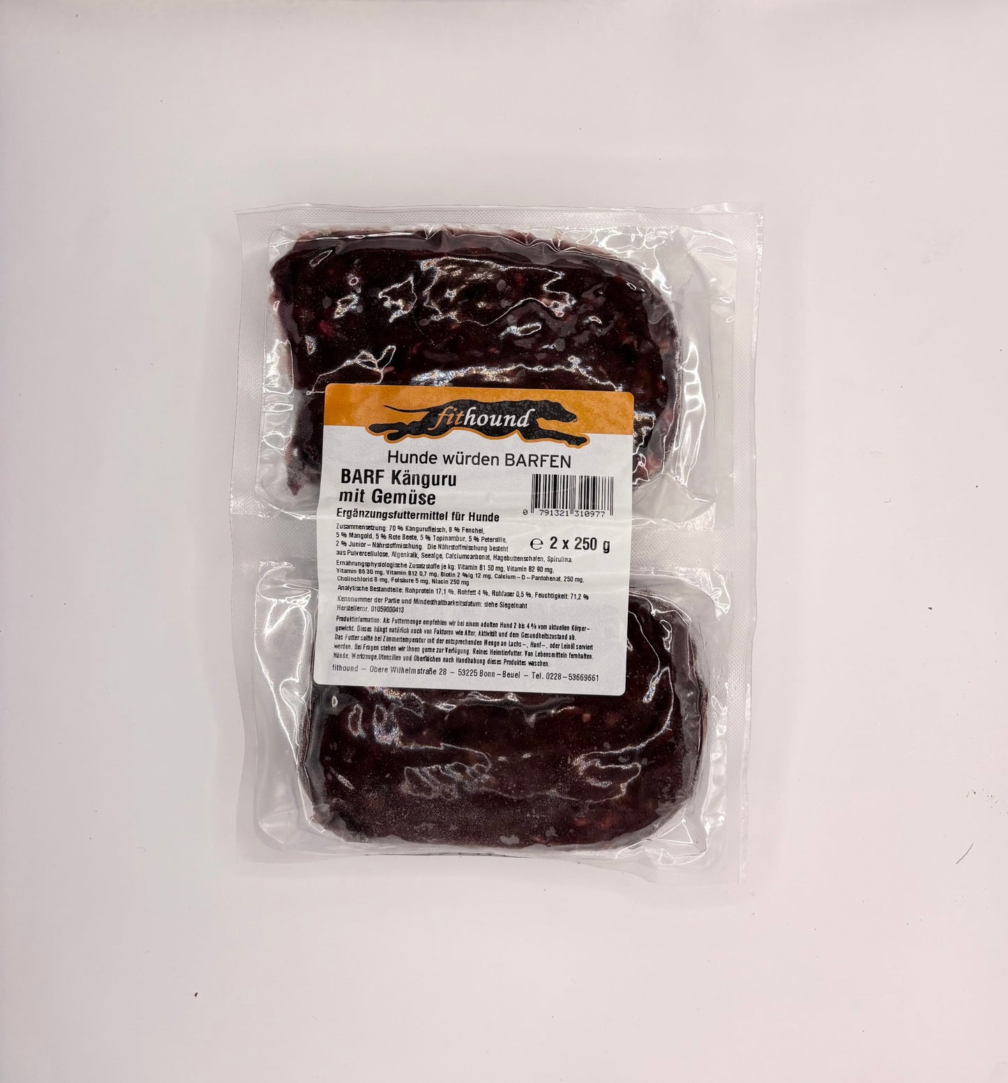 BARF Känguru mit Gemüse 2 x 250g