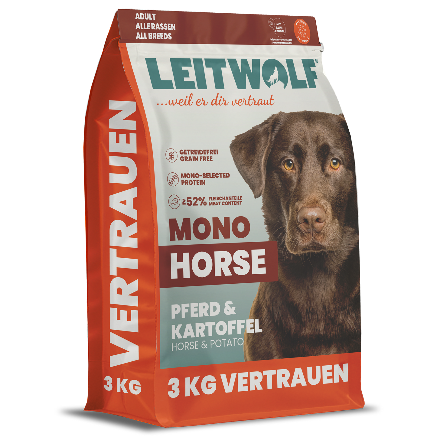 Leitwolf Mono Pferd mit Kartoffeln